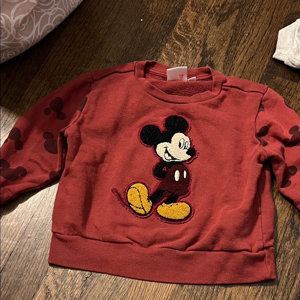 Disney Kids Maroon Mickey Mouse Sweatshirt